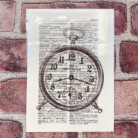 Time Theme - Elegant Alarm Clock - Upcycled Dictionary Art‎ Print - Mini Poster - Picture 2 of 6